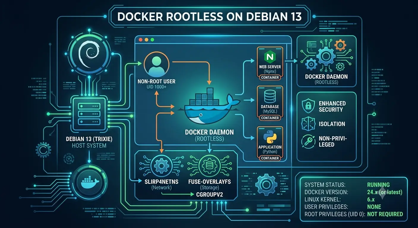 A Guide to Avoiding Pitfalls: Configuring High-Performance Docker Rootless Mode for Independent Accounts on Debian 13 (with LAN Connectivity Guide)